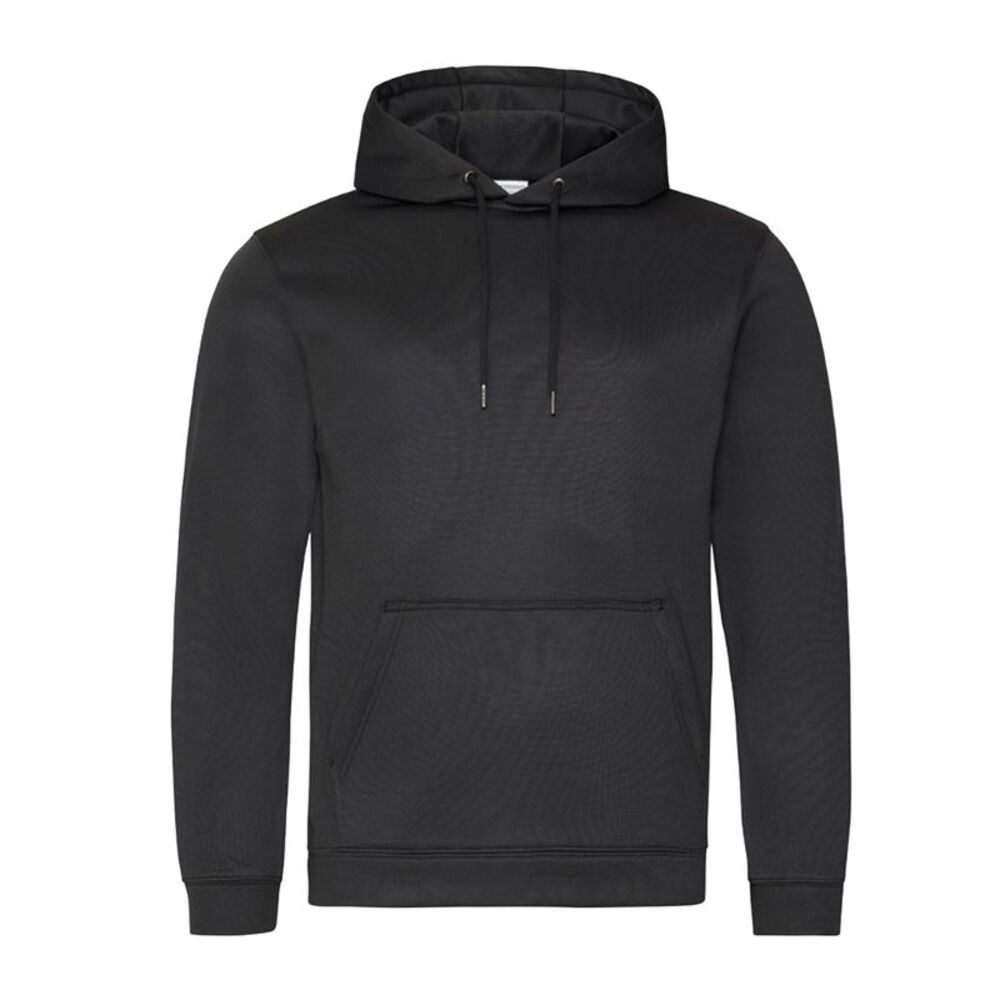 AWDis Adults Unisex Polyester Sports Hoodie / Jet Black